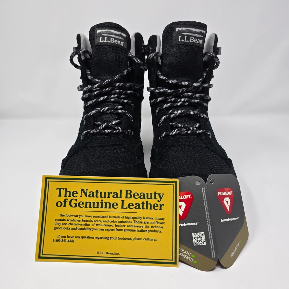 LL Bean Womens Snow Sneakers Waterproof Primaloft Boots Black 504747 Size 8.5 M - Picture 16 of 16